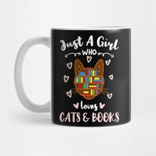 Just A Girl Who Loves Cats And Books Premium Mug